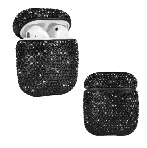 Diamond Case for Apple Airpods 1/2 with Carabiner